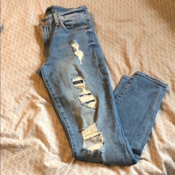 7 For All Mankind distressed skinny With sequin - Picture 1 of 8